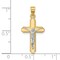 10K Gold & Rhodium Plated Crucifix Pendant Jewelry Charm 30mm x 14mm